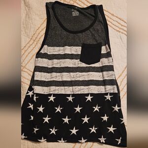 Black and White Star Pattern Tank Top